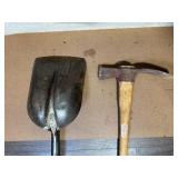 Set of 2 Vintage Shovels and 1 Pick Mattock Hand Tools