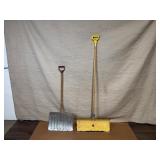 Pair of Heavy Duty Snow Shovels with Metal Blades