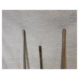Set of 3 Vintage Pitchforks and Cultivator Hand Tools with Wood Handles