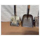 Set of 3 Vintage Square Blade Garden Shovels with Wooden Handles