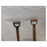 Set of 3 Vintage Square Blade Garden Shovels with Wooden Handles