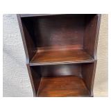 Antique Four-Shelf Wooden Bookcase with Scalloped Trim