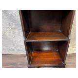 Antique Four-Shelf Wooden Bookcase with Scalloped Trim