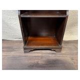 Antique Four-Shelf Wooden Bookcase with Scalloped Trim