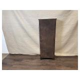 Antique Four-Shelf Wooden Bookcase with Scalloped Trim