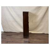 Antique Four-Shelf Wooden Bookcase with Scalloped Trim