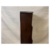 Antique Four-Shelf Wooden Bookcase with Scalloped Trim