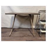 Vintage Folding Card Table and Step Stool Set