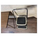Vintage Folding Card Table and Step Stool Set