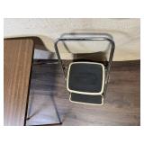Vintage Folding Card Table and Step Stool Set