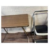 Vintage Folding Card Table and Step Stool Set