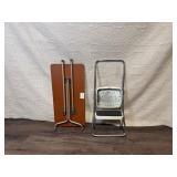 Vintage Folding Card Table and Step Stool Set