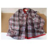 Sears Fieldmaster Perma-Prest Plaid Quilted Shirt Jacket Size Large