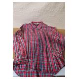 Le Tigre Red Plaid Long Sleeve Shirt Size L Tall Man