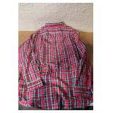 Le Tigre Red Plaid Long Sleeve Shirt Size L Tall Man
