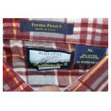 Fieldmaster XL Plaid Cotton Blend Long Sleeve Shirt Perma-Prest Made in USA