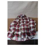 Fieldmaster XL Red Plaid Long Sleeve Button Shirt
