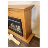 Majestic Gas Fireplace with Oak Wood Surround and Decorative Trim