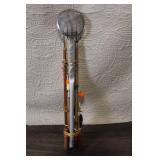 Vintage Mixed Lot of Ice Fishing Poles, Reels, Floats, & Ice Scoop