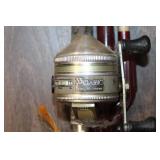 Set of 3 Vintage Fishing Rods with Zebco 33 Classic Reel