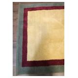 Creative Accents Area Rug with Green and Burgundy Border
