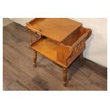 Vintage Wooden End Table with Magazine Rack