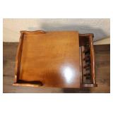Vintage Wooden End Table with Magazine Rack