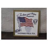 Framed "The Stars and Stripes Forever" Sheppard Field Tex. Patriotic Print
