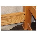 Oak Twin Bed Frame with Decorative Metal Accent