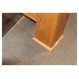 Oak Twin Bed Frame with Decorative Metal Accent