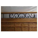 Oak Twin Bed Frame with Decorative Metal Accent