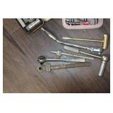 Collection of Vintage and Modern Socket Sets and Hand Tools with Metal Tool Boxes