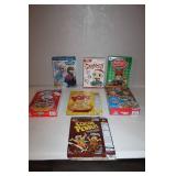 Collection of 7 Assorted Branded Cereal Boxes Including Holiday Editions
