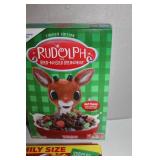 Collection of 7 Assorted Branded Cereal Boxes Including Holiday Editions