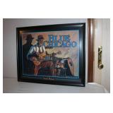 Framed Blue Chicago Sweet Home Art Print 32x27 Inches