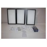 Coin Display Supplies Lot with 3 Display Cases, Cardboard Holders, and Plastic Flips