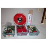 Cotton Candy Maker with Assorted Holiday Decorations and Straws