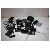 Mixed Lot of Digital Cameras, Polaroid Printer, Accessories, and Cables
