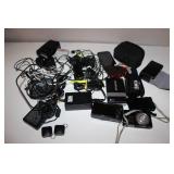 Mixed Lot of Digital Cameras, Polaroid Printer, Accessories, and Cables