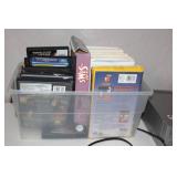 Sony DVD VHS Combo Player with Storage Bin of Movies and Games