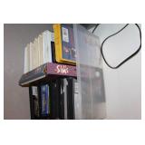 Sony DVD VHS Combo Player with Storage Bin of Movies and Games