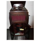 Antique Silvertone Victrola Style Cabinet Phonograph with Record Storage