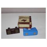 Vintage Stori-Viewer Stereoscope & Modern Blue Stereo Viewer Set with Box
