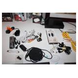 Mixed Electronics, Posters, and Framed Art Lot with Cables and Accessories