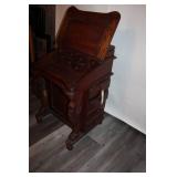 Antique Wooden Writing Desk with Multiple Drawers