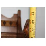 Antique Wooden Hall Tree Stand with Ornate Detailing