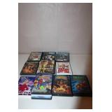 Lot of 10 Assorted DVDs and Blu-ray Movies Including Scooby-Doo and Spider-Man