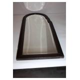 Vintage Arched Wall Mirror with Wood Frame 32 Inch