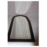 Vintage Arched Wall Mirror with Wood Frame 32 Inch