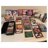 Lot of DVDs, VHS Tapes, Cassette Tapes, and CD Soundtrack Collection